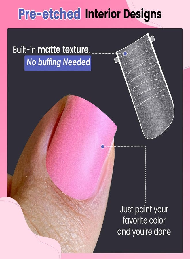 SINOKAME Wide Pre-etched Square Toe Dual Forms for Polygel,SINOKAME Poly Gel Toenail Forms Molds Extension Reusable,No File Needed,16 Sizes (000-13) with French Guidelines for Salon Home DIY,160Pcs - Image 5